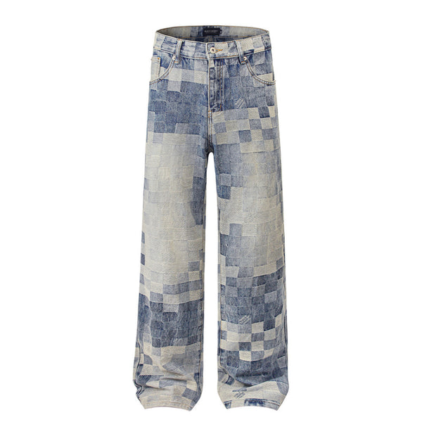 Men's Loose Distressed Straight-leg Trousers