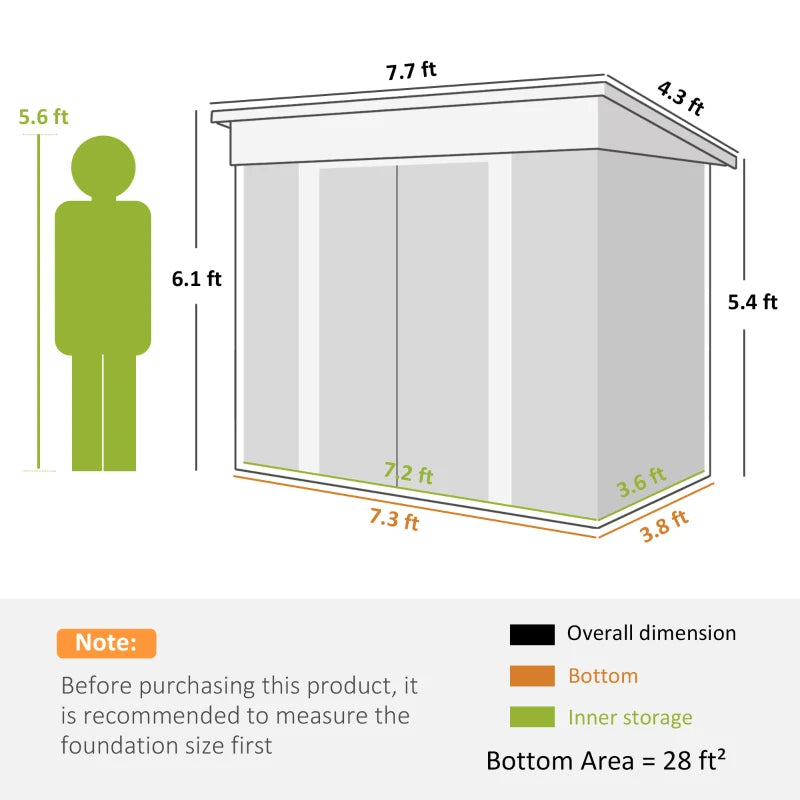 Metal Garden Shed, Backyard Tool Storage Shed With Dual Locking Doors, 2 Air Vents And Steel Frame, White
