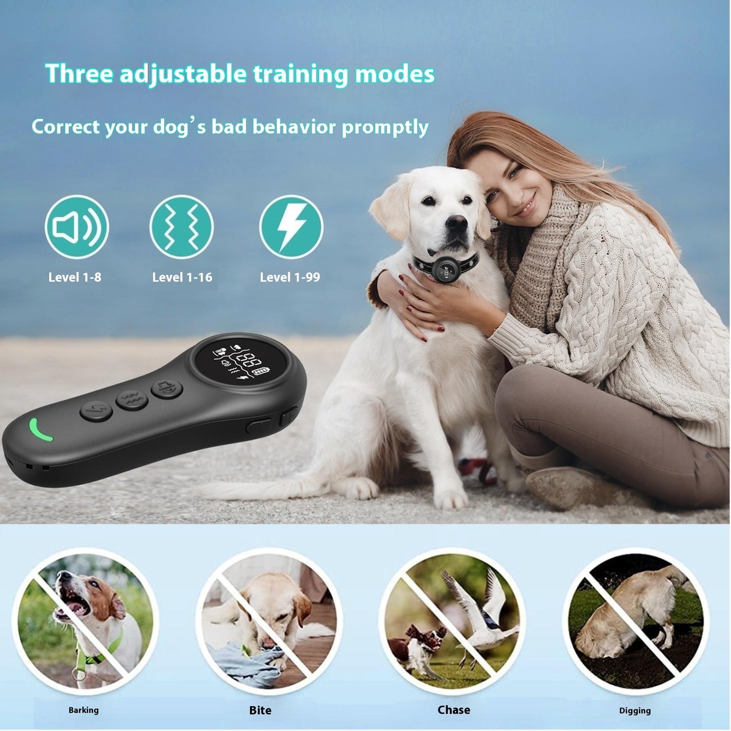 Multiple Training Modes Smart 3-in-1 Dog Trainer Bark Stopper