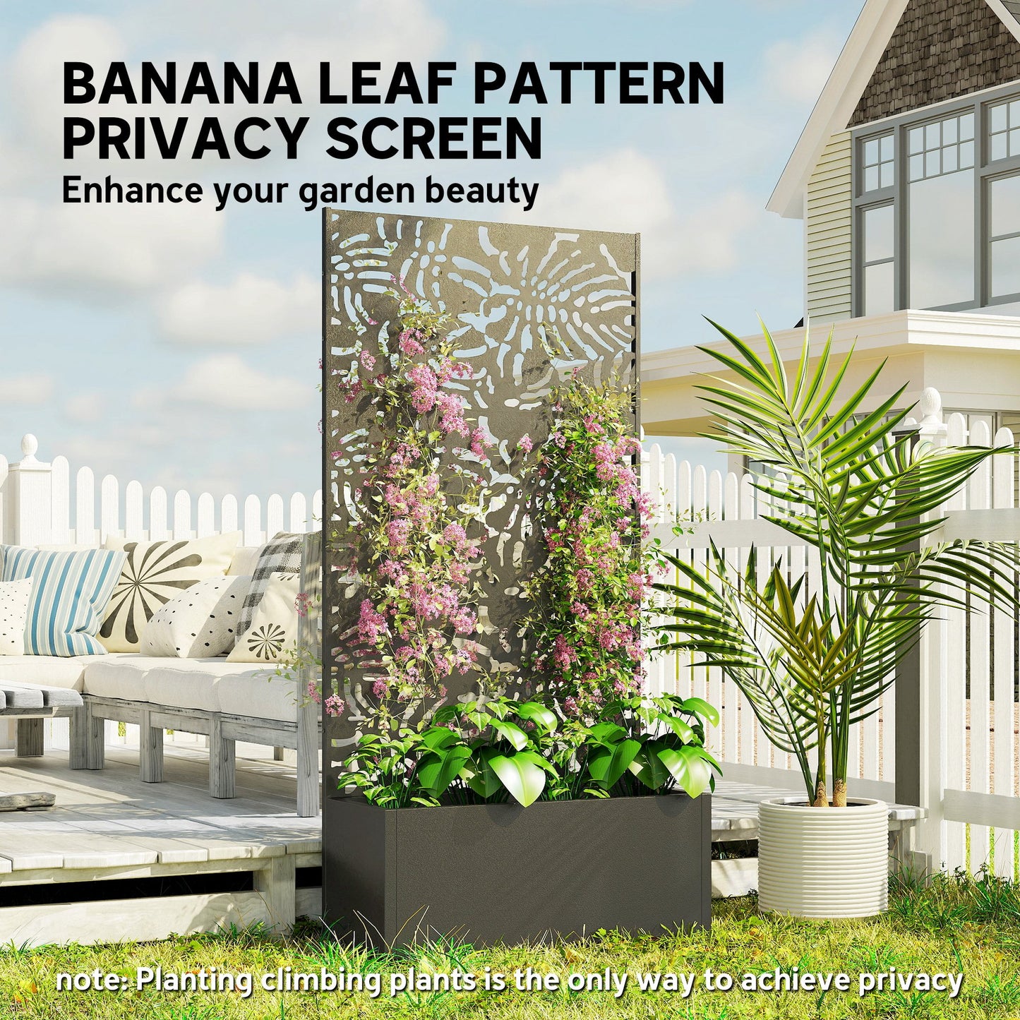 Metal Planter Box With Trellis