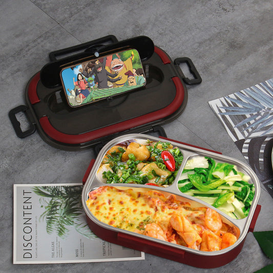 304 Thermal Insulation Portable Separated Stainless Steel Lunch Box