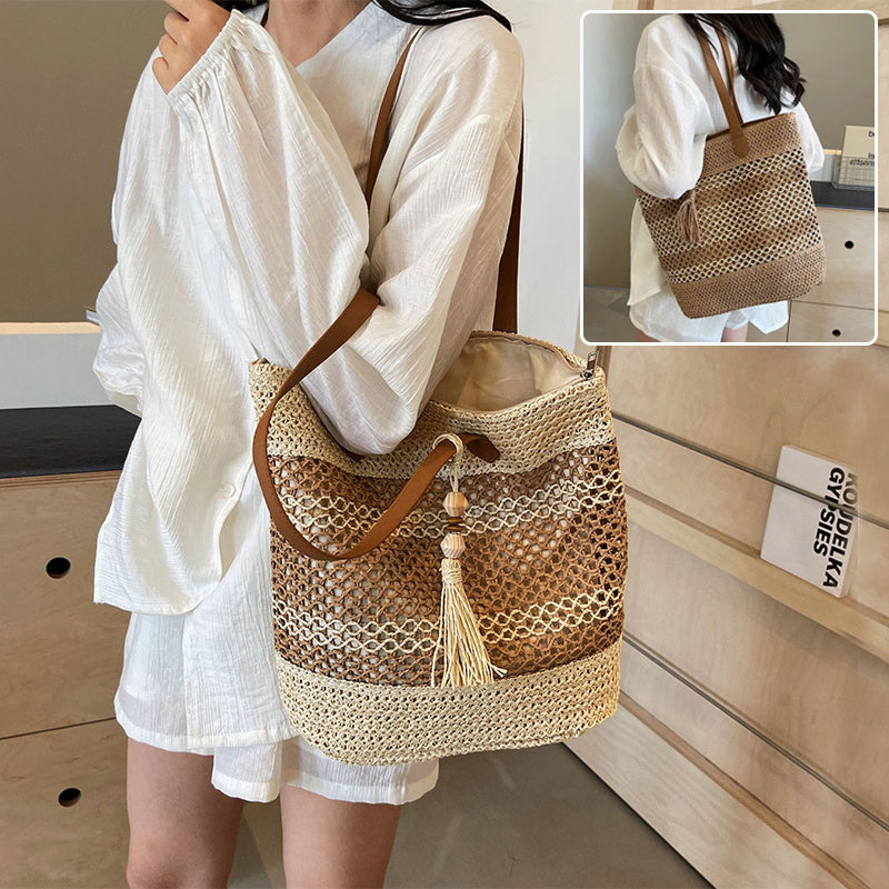 Summer straw shoulder bags