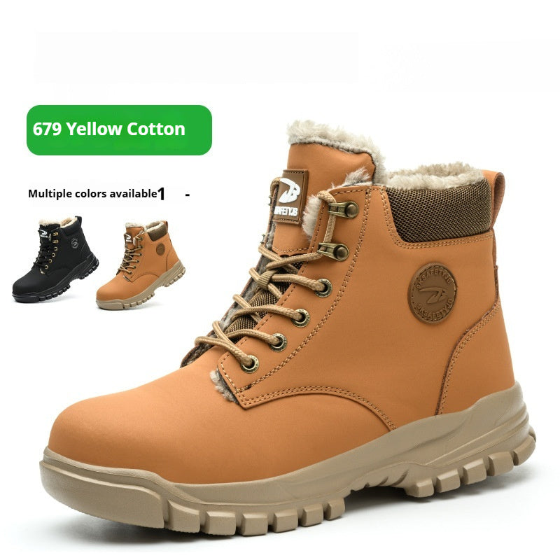 Labor Protection Plush And Warm Steel Toe Shoes