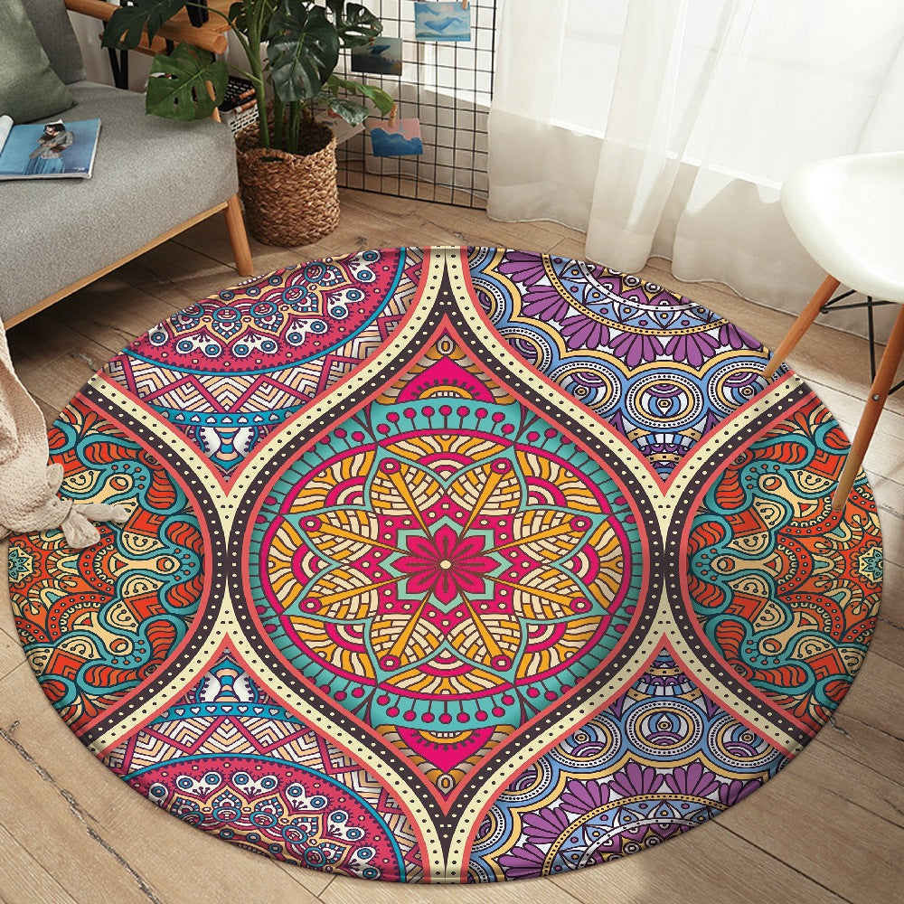 Flannel Carpet Mandala Printed Round