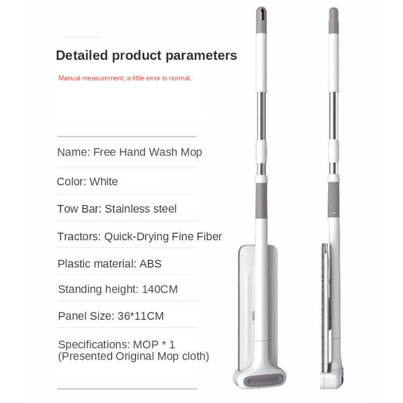 Hand-washing Flat Mop For Wet And Dry
