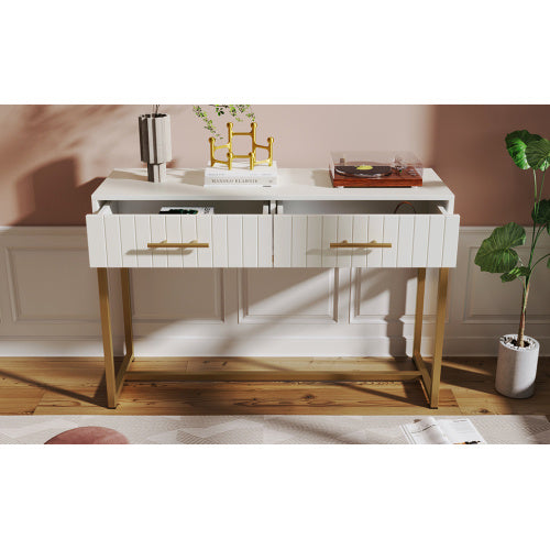 Dressing Table With 2 Drawers 75 Cm High ,Chest Of Drawers Bedroom Highboard White Sideboard Chest Of Drawers For Bedroom, White  H76.5 W100 D45 Cm