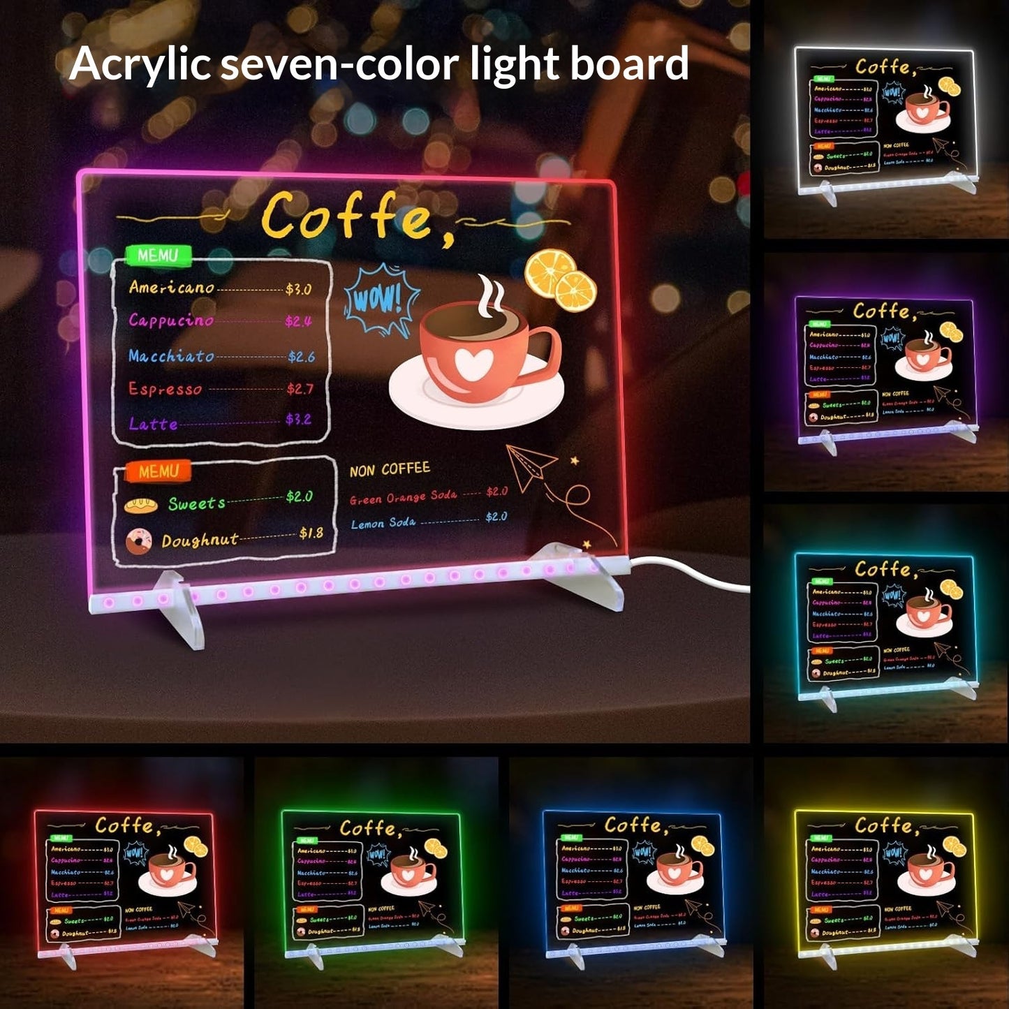 Display Board Stall LED Electronic Fluorescent Board