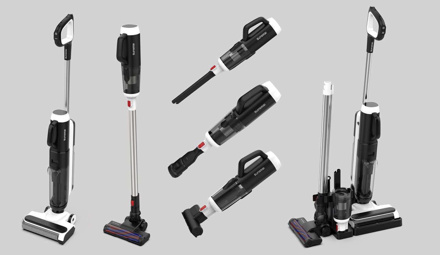 Sunsmai,Wet Dry Vacuum Cleaner,Boost-Assisted Vacuum Mop,Equipped With Self-Cleaning System,Detachable Handheld Brush Head, Crevice Cleaning, And Fabric Dusting, Apartment Essentials