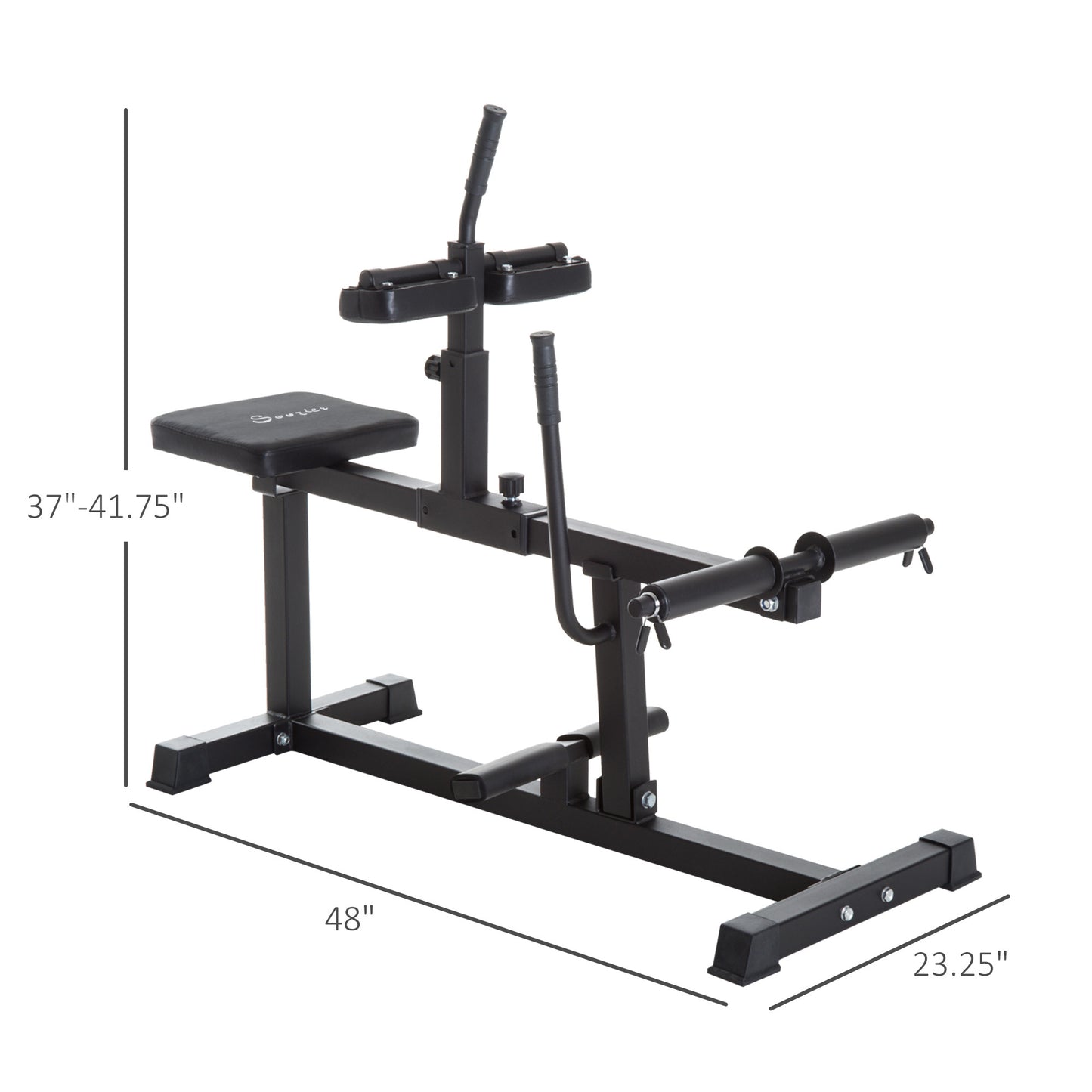 Steel Seated Calf Raise Machine Adjustable Leg Press Strength Training Gym Black
