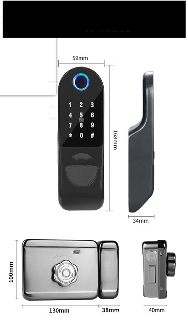 No Wiring Outdoor Fingerprint Rim Unlock Smart Card Digital Code