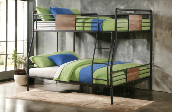 Brantley Sandy Black & Dark Bronze Hand-Brushed Finish Full XL Queen Bunk Bed