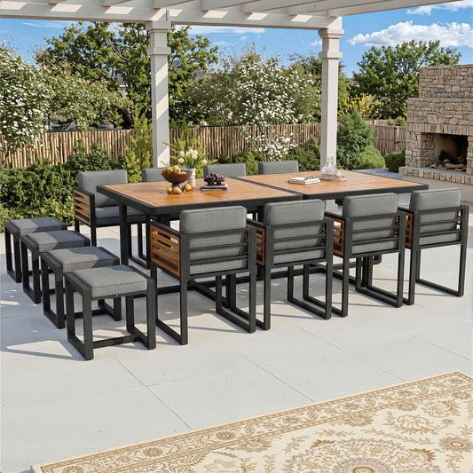 Garden Furniture Set, Garden Lounge Seating Group With 12 Chairs And Table, Patio Furniture Balcony Furniture Set For 12 People, Garden Furniture Set Dining Set, Garden Sofa Set, Solid Wood