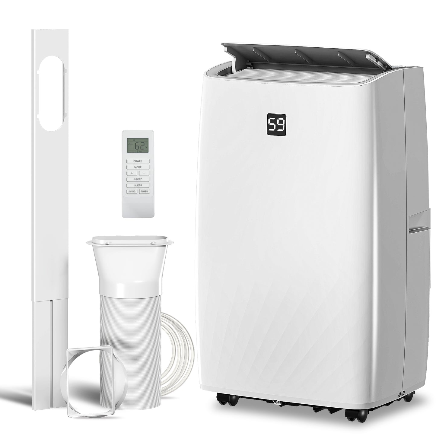 12000 BTU Portable Air Conditioner, AC Unit with Cool, Dehumidifier, Fan, 550 Sq. ft, 24H Timer On Off, Window Kit