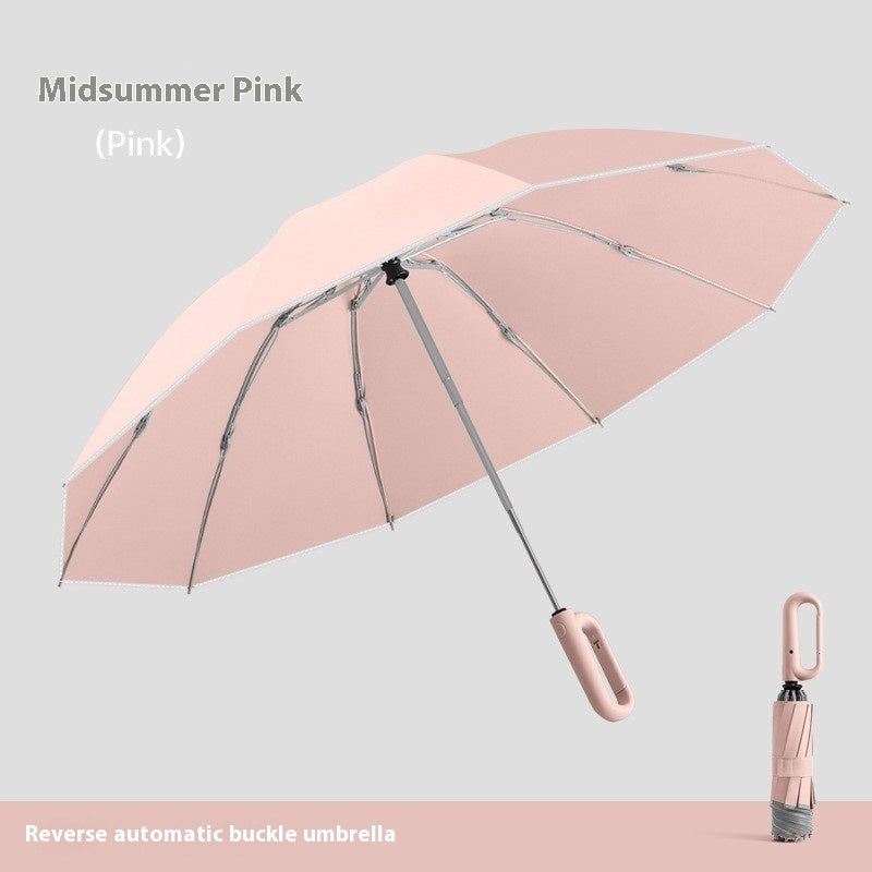 Dual-purpose Automatic Buckle Umbrella Aluminum Bone Folding Business Umbrella