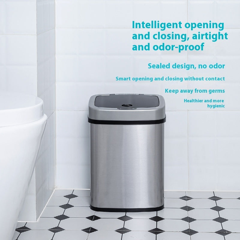 Smart Induction Stainless Steel Trash Can Home Office