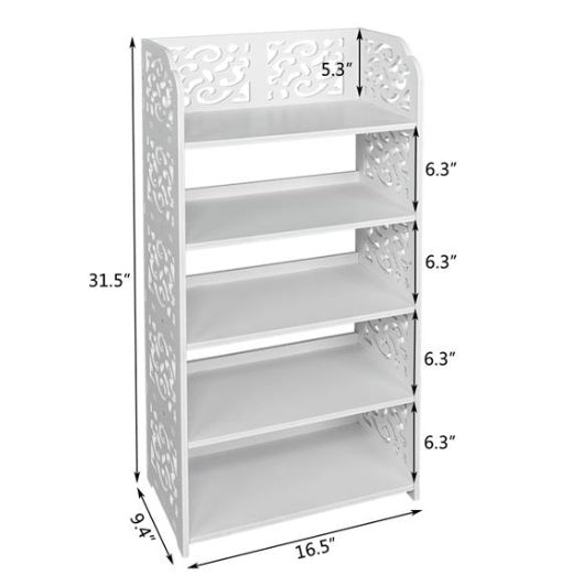 WPC - 5 Layers Carved Shoe Rack - A - 42X24X80cm