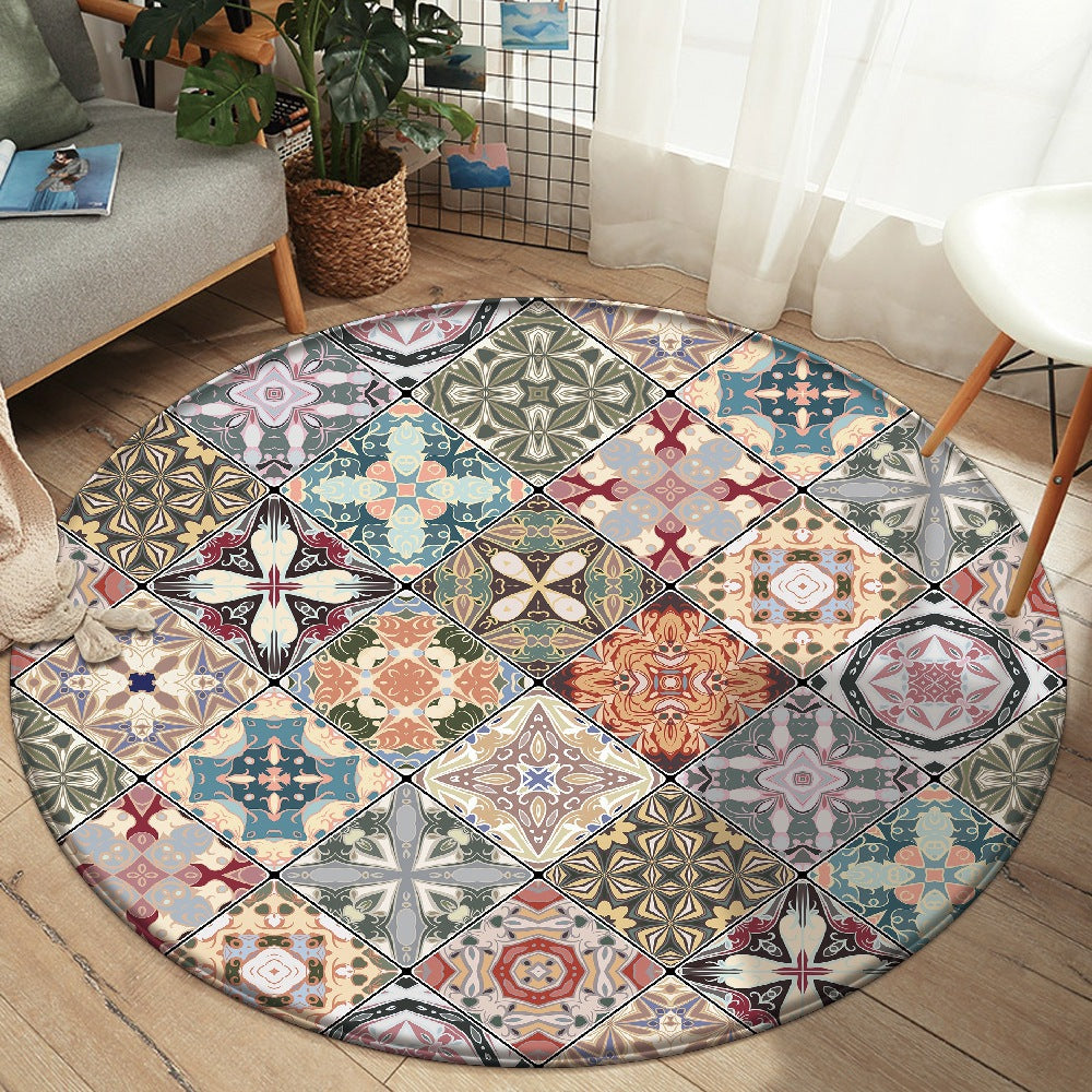 Flannel Carpet Mandala Printed Round