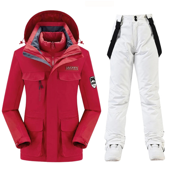Womens 3-in-1 Outdoor Softshell Jacket Two-Piece Set