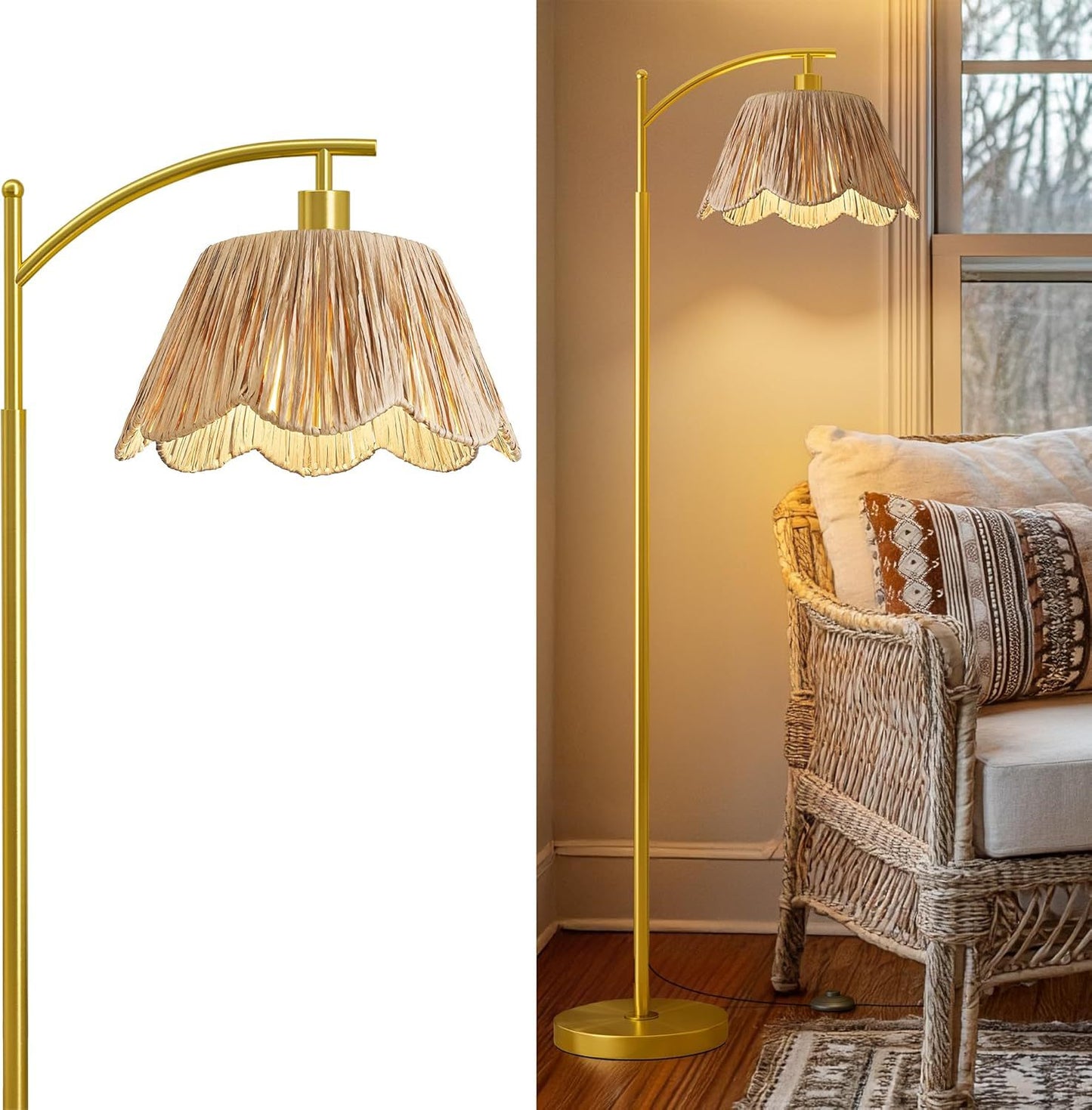 Handmade Rattan Floor Lamp For Living Room