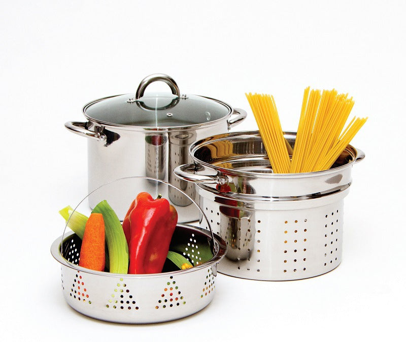 Exported To Europe And America 24cm Multi-functional Draining Noodles Strainer Spaghetti Pot 201430 Stainless Steel 8QT Noodle Soup Steamer