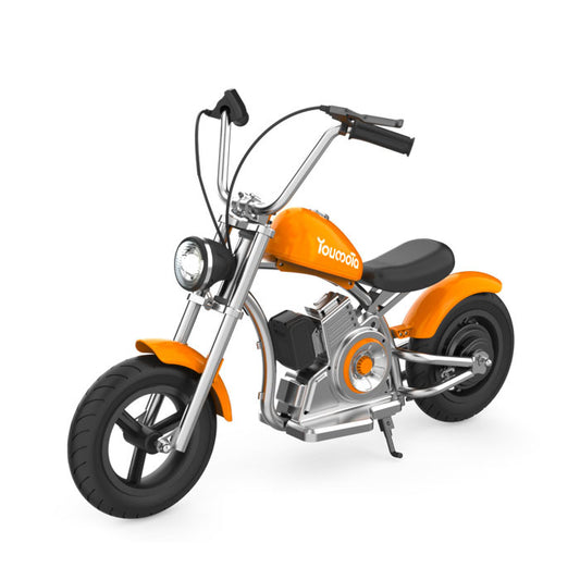 Kids Motorcycle 12Inch Electric Bike Small Size Chopper Bike For Kids, 24V Ride On Toy For Kids With LED Lights, Motorcycle Sound, 10mph & 150lb Max