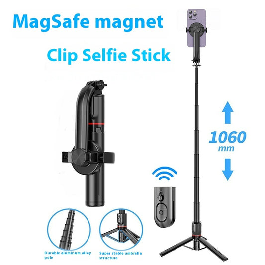 Telescopic Bluetooth Tripod Bracket Magnetic Clip Selfie Stick