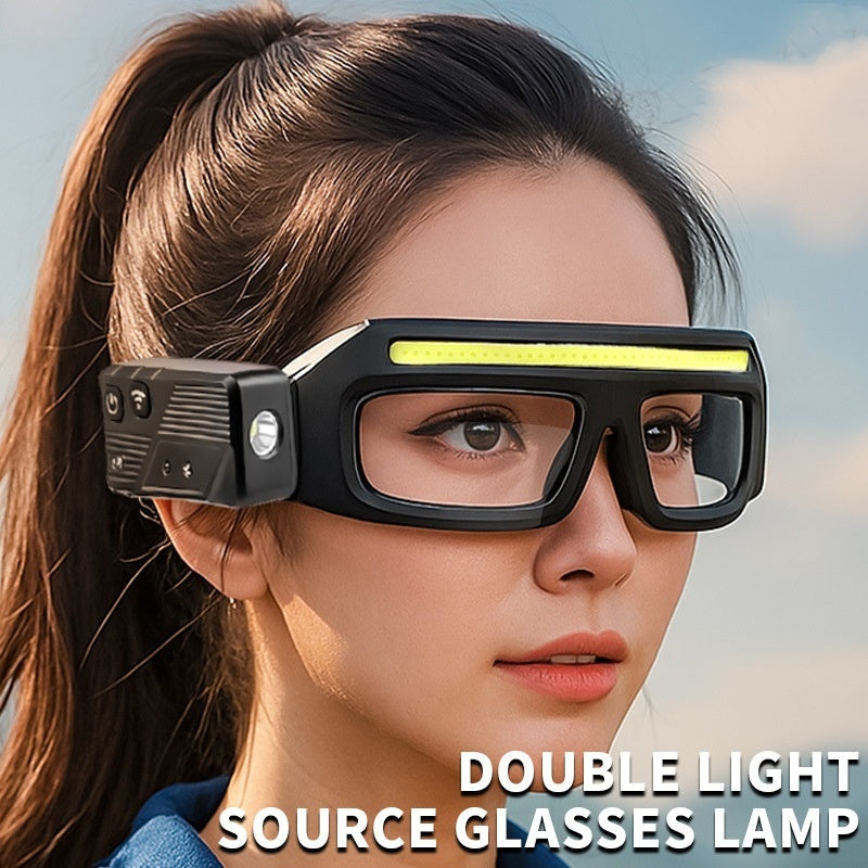 Multi-functional Glasses Light Light With Type-C Charging, Warning Headlamp, Compact And Portable, Touch-sensitive Headlamp