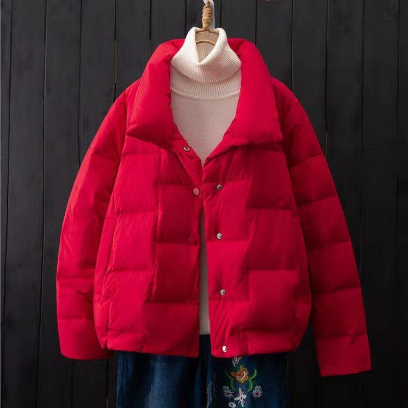 Baseball Uniform Thin Padded Jacket Women's Stand-up Collar Padded Jacket