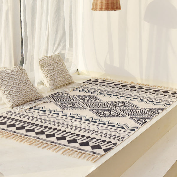 Nordic Minimalist Cotton And Linen Floor Mats Living Room Sofa Carpet