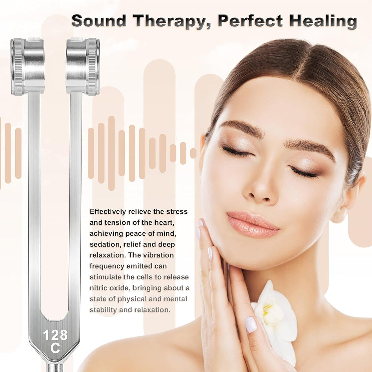 128 Hz Tuning Fork Set Weighted Bio-Acoustic Tuning Fork For Healing Chakra,Sound Therapy,Reliever Stress