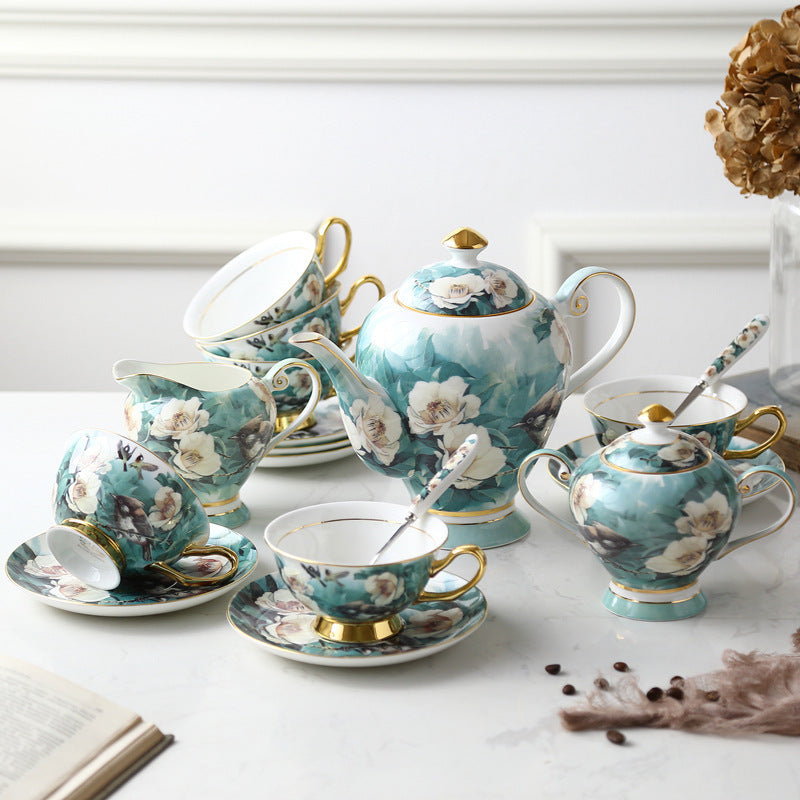 Small Exquisite Bone China Coffee Set Cup And Saucer Suit