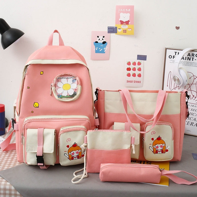 Schoolbag Girl Girl Cute High School Student College Student Large Capacity Backpack