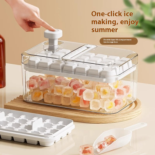 Multi-function One-click Press Ice Tray Household Quick-frozen Ice Cube Mold