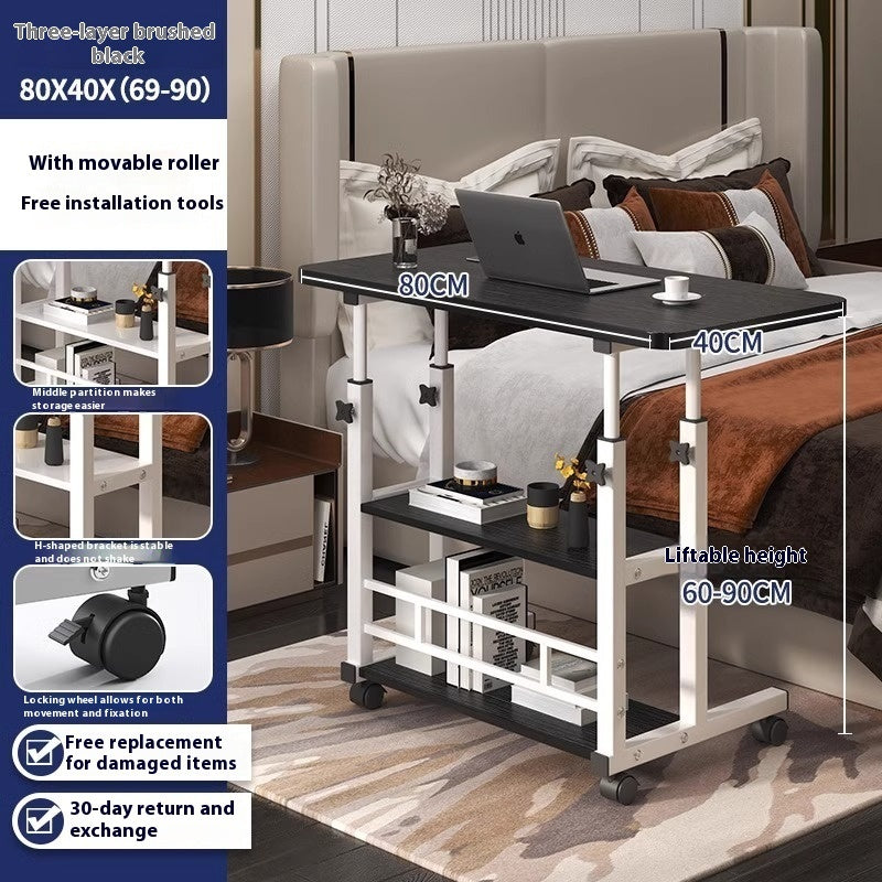 Mobile Computer Lifting Foldable Standing Desk Bedroom Bedside Desk Single Small Table