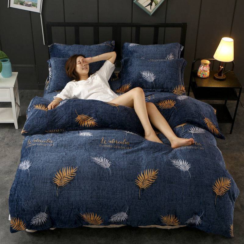 Winter Double-sided Fleece Thickened Warm Coral Quilt Cover Single Piece