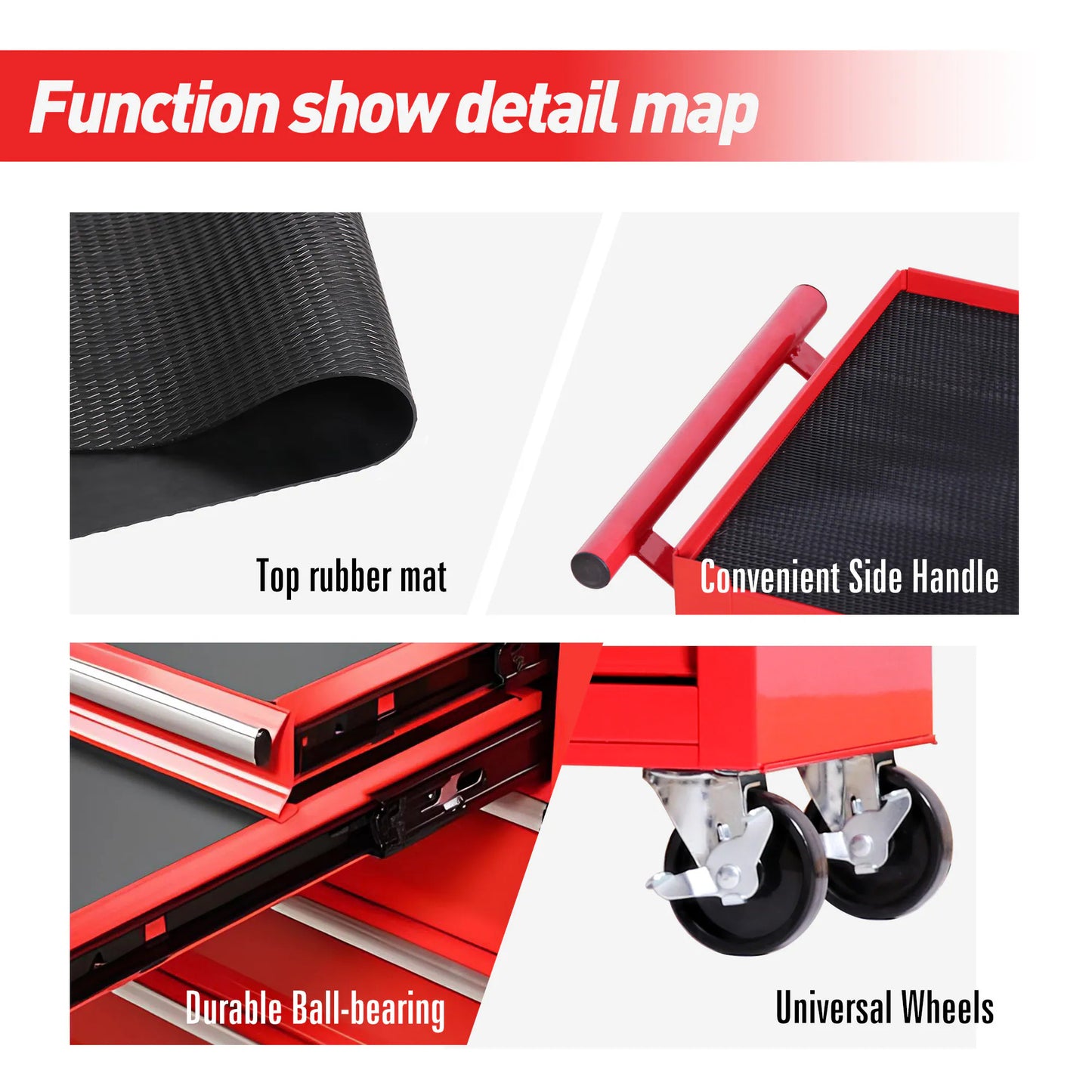 Rolling Tool Chest With 7 Drawer Tool Box With Wheels Multifunctional Tool Cart Mechanic Tool Storage Cabinet For Garage, Warehouse, Workshop, Repair Shop