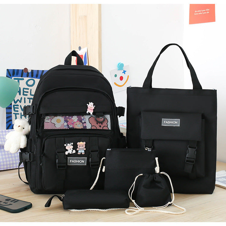 Five-piece Schoolbag For Women