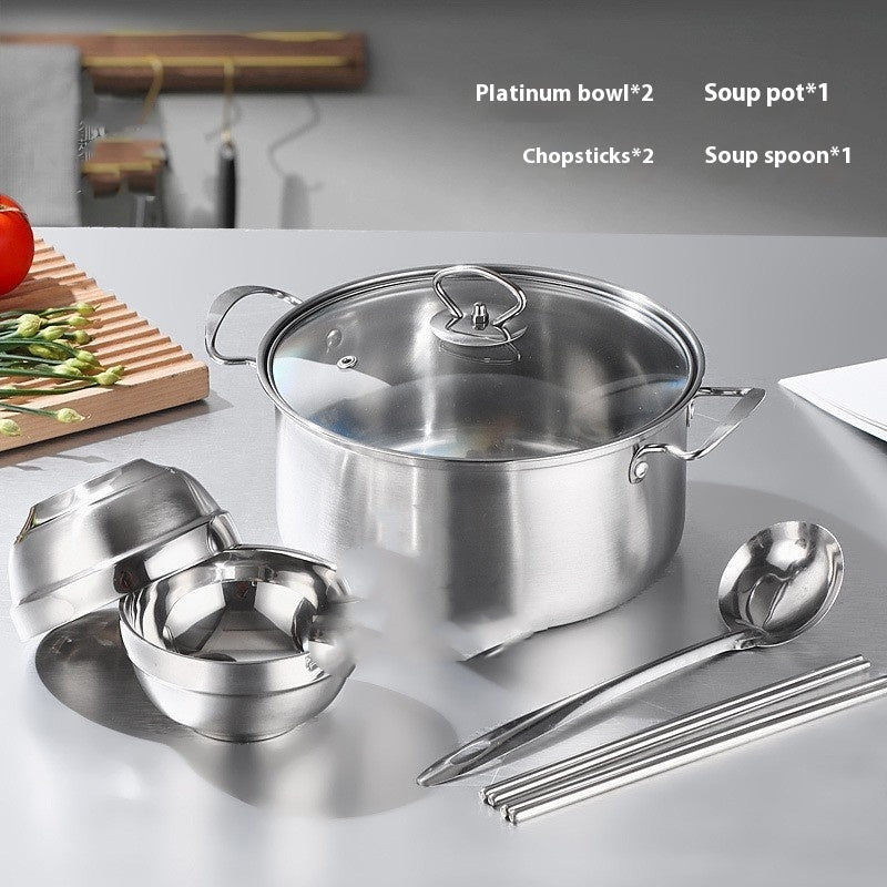 Six-piece Stainless Steel Kitchen Pot Set