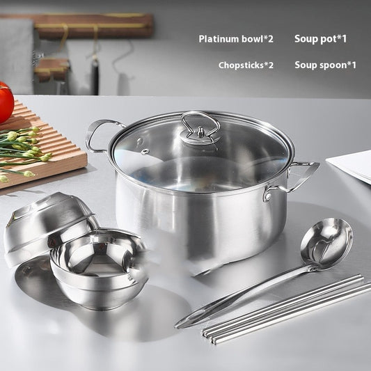 Six-piece Stainless Steel Kitchen Pot Set