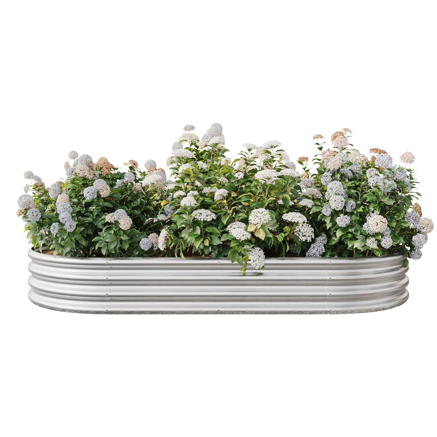 Raised Garden Bed Outdoor, Oval Metal Planter For Plants, Vegetables & Flowers